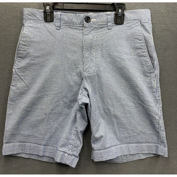 Banana Republic Bermuda Shorts Mens AIDEN Short Preppy Blue Striped Size 29 - Picture 1 of 13